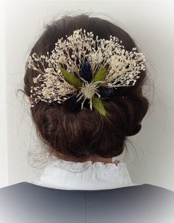 Barrette à cheveux verte et bleue